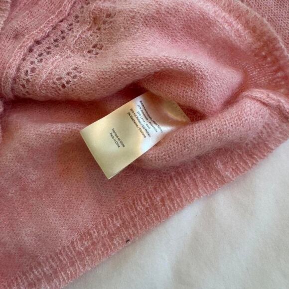 Sezane pink lace cardigan with lace trim - Picture 4 of 4